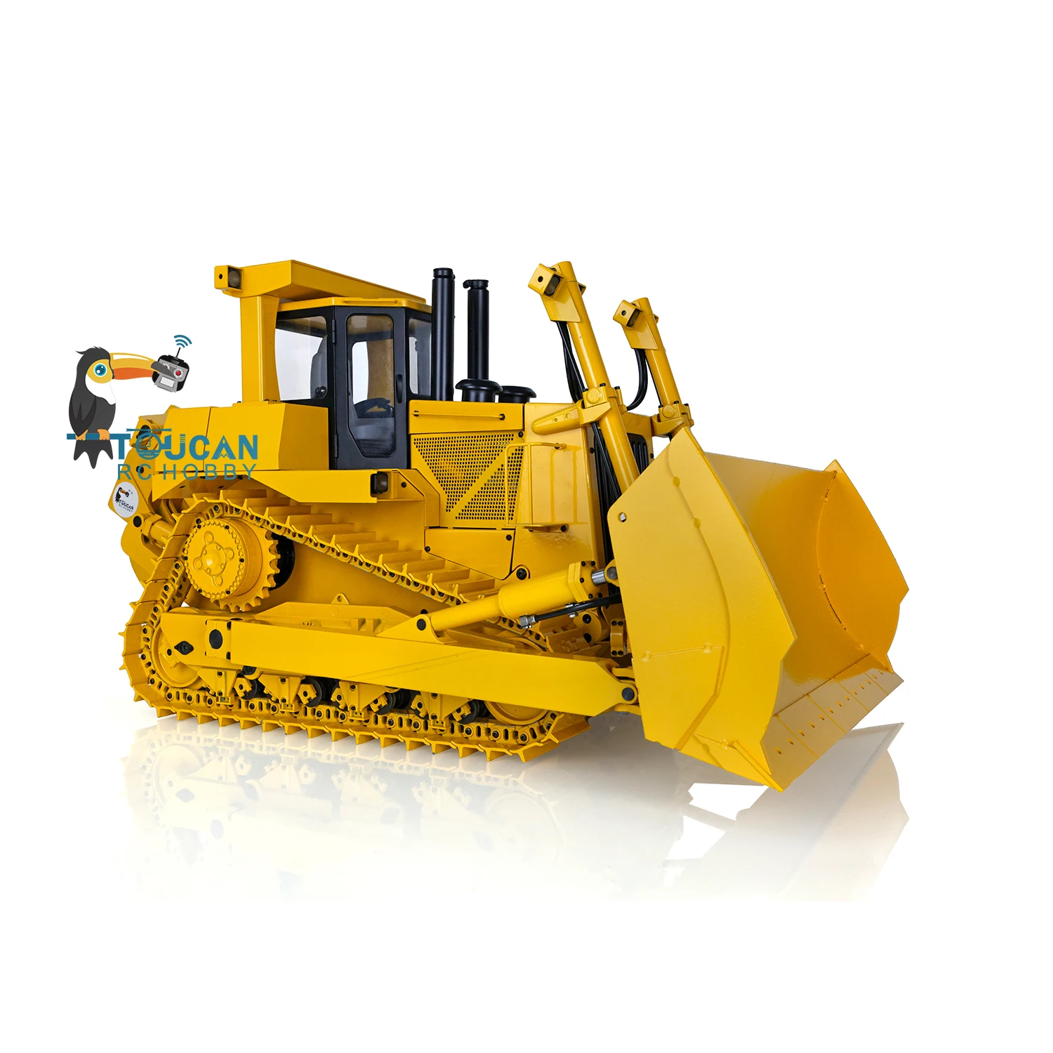 JDM 98 RTR 1/14 RC Hydraulic Bulldozer DXR2 D10T Metal Machine Remote Control Tracked Dozer Model Toy with Light Sound Set 4