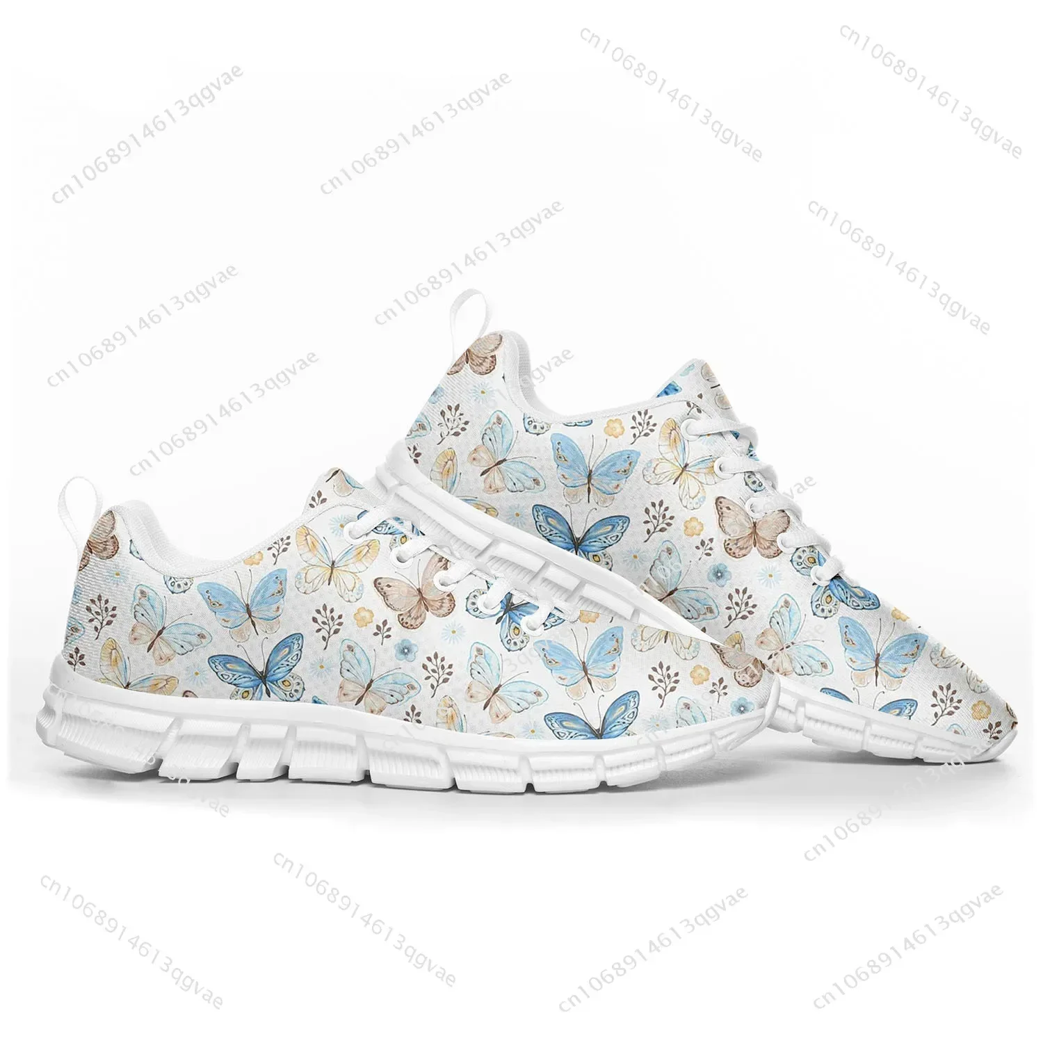 Butterfly Prints Sports Shoes Mens Womens Teenager Kids Children Customized Sneakers Tailor Made Shoe High Quality Couple White