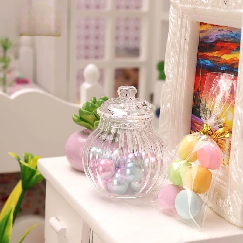 

1:12 Dollhouse Miniture Candy Jar Biscuit Jar for Doll kitchen Toy Decoration Accessoires