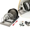 Expandable Pot and Pan Organizer Rack for Cabinet, Pan and Pot Lid Holders with 6 Adjustable Dividers for Kitchen Organization 5