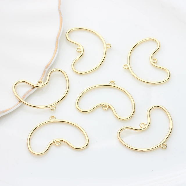 10pcs Golden Color Pendants Moon Jewelry Connectors for Handmade