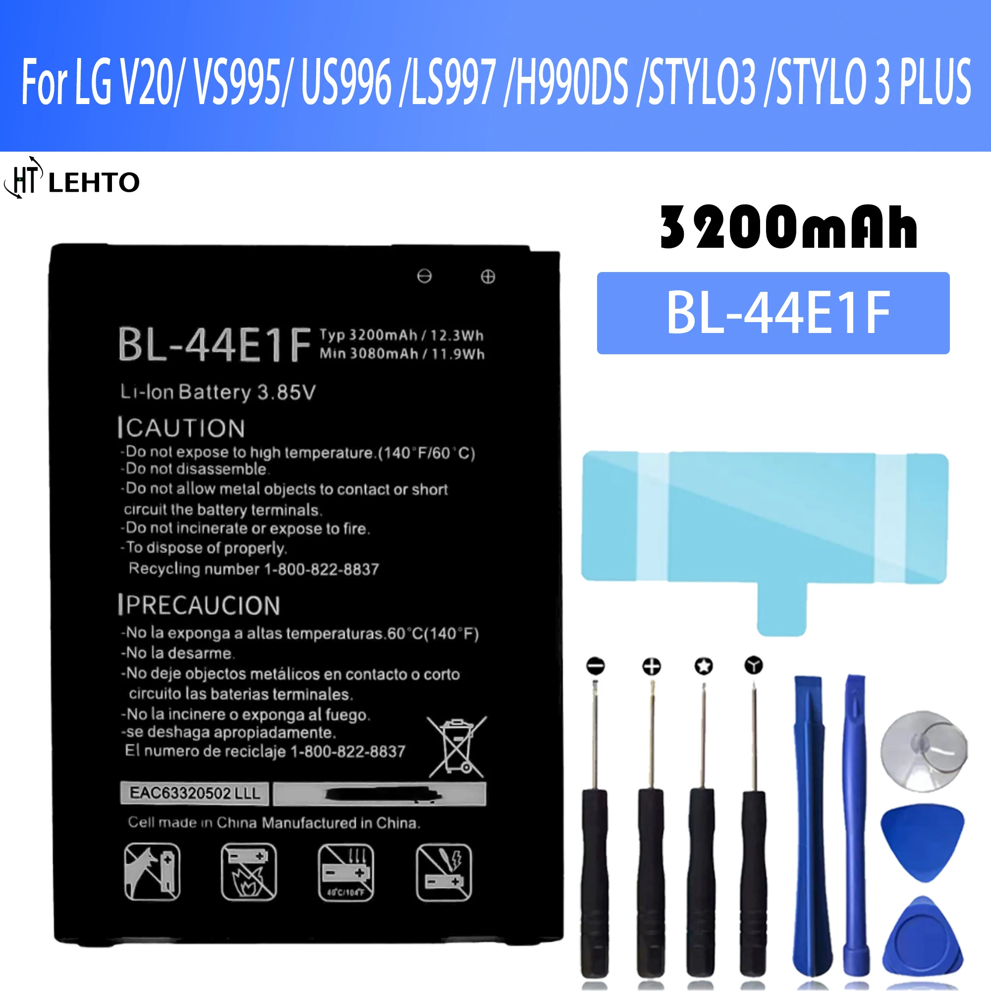 

BL-44E1F Battery For LG V20 VS995 US996 LS997 H990DS STYLO3 STYLO 3 PLUS BL 44E1F Original Capacity Phone Batteries Bateria