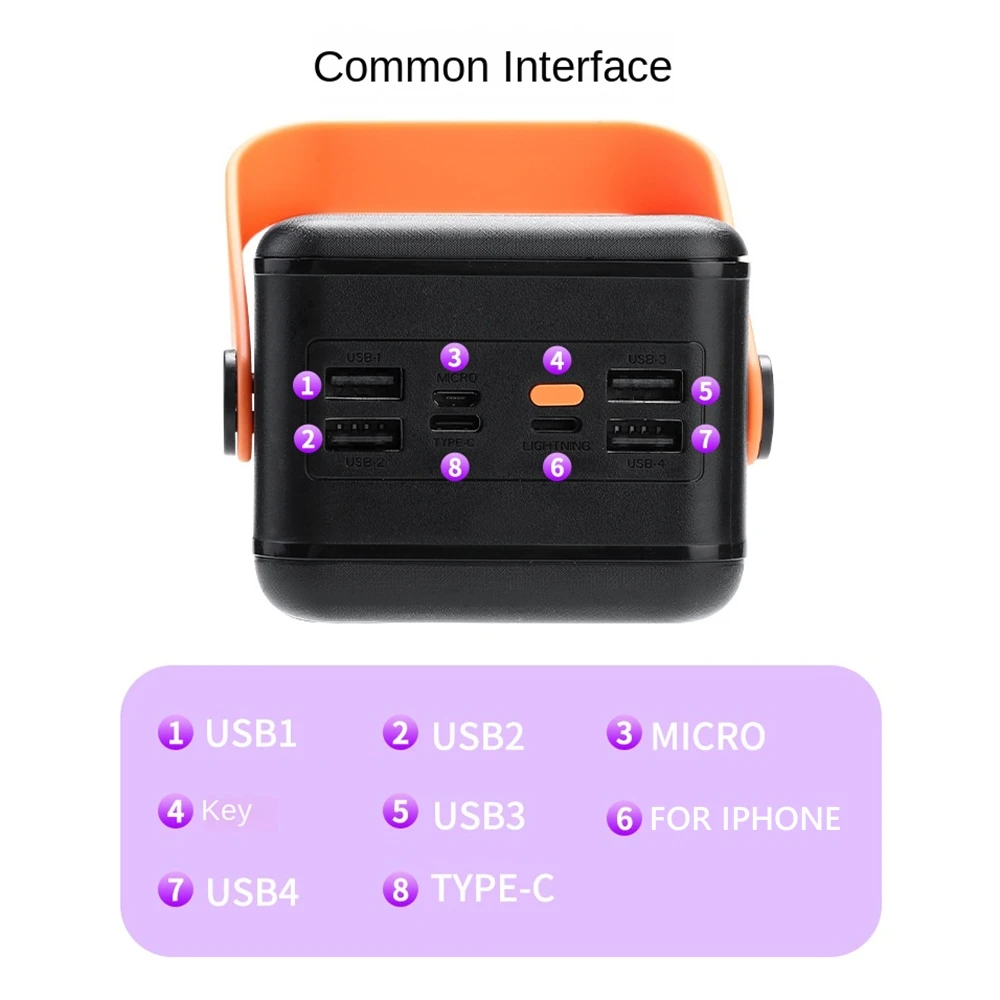 Power Bank Case Battery Power Bank Box 21x18650 10W 22.5W Power Bank Case Camping Light with Type C Charging Cable Fast charging Mobile Power Bank Case Solderless