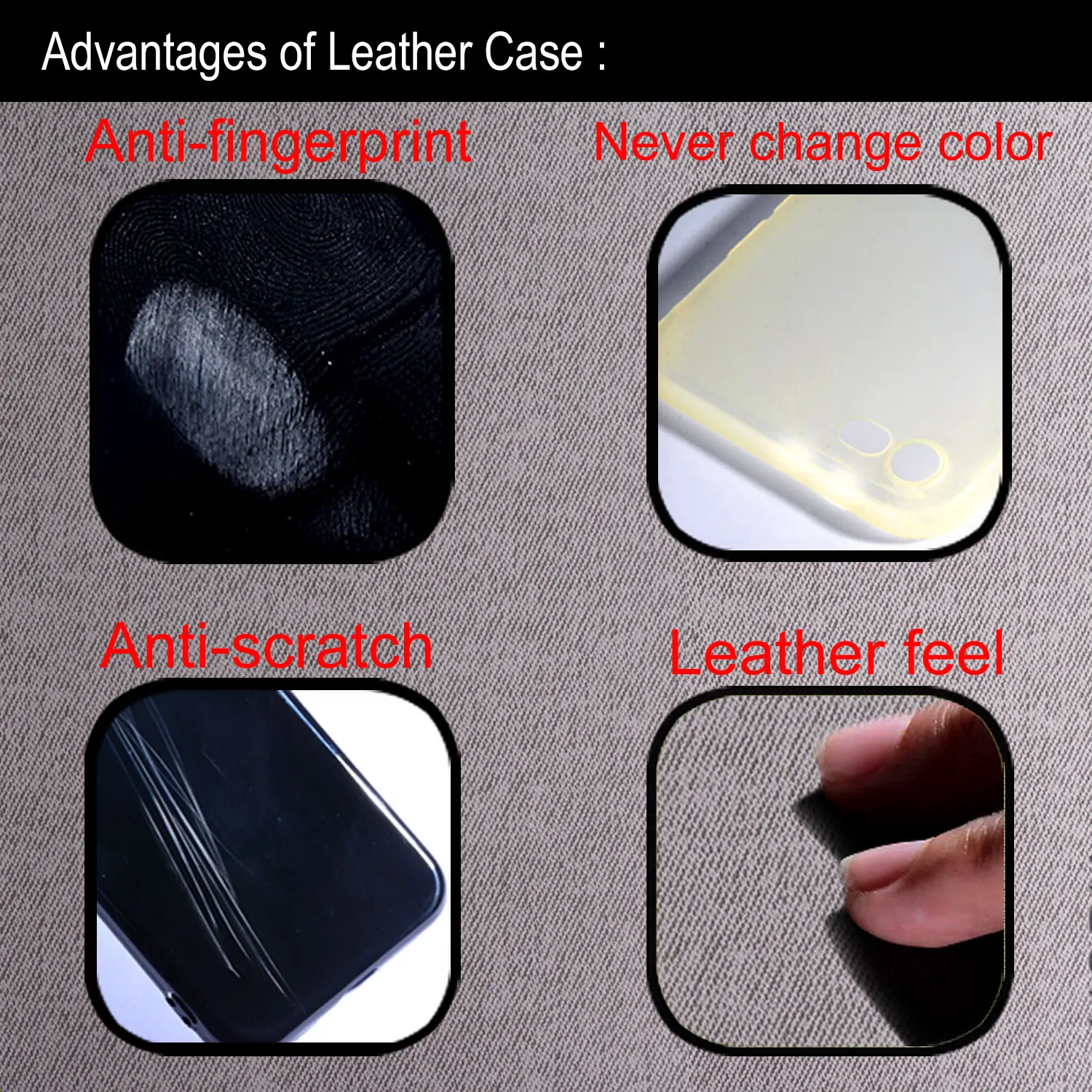 Premium Textile Leather Phone Case with Soft TPU and Hard PC Layers