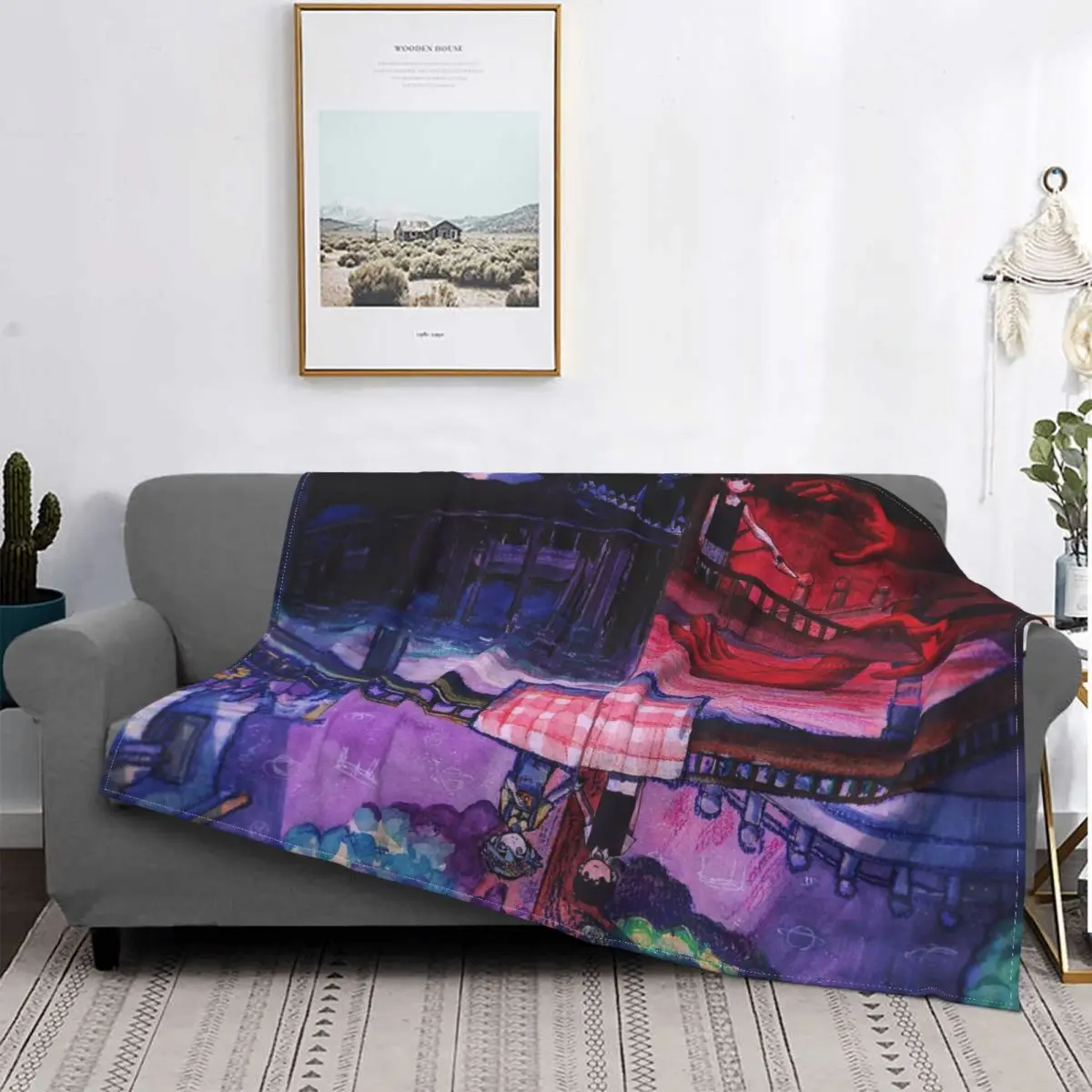 

Basil Bridge Hand Sunny Blankets Omori Wool Funny Warm Throw Blanket for Chair Covering Sofa Summer
