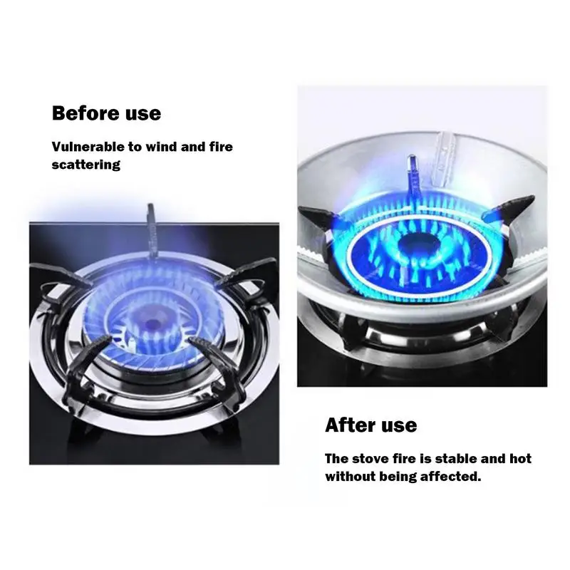 Home Gas Stove Fire Wind Proof Energy Saver Wind Shield Bracket Fire Cover Windproof Stand Kitchen Cooker 3