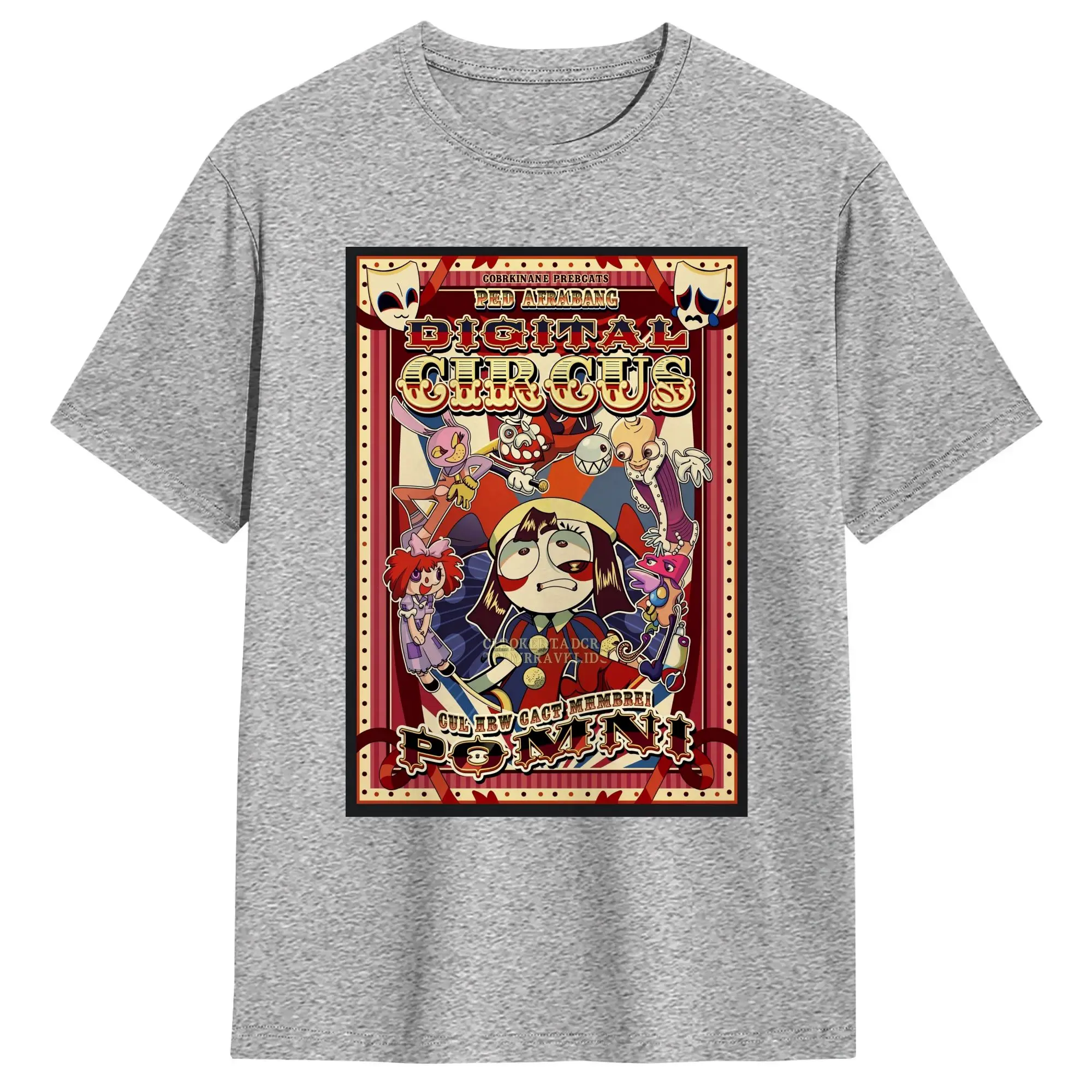 Digital Circus Oversized Cotton O-Neck T-Shirt - Trendy Summer Short-Sleeve Top
