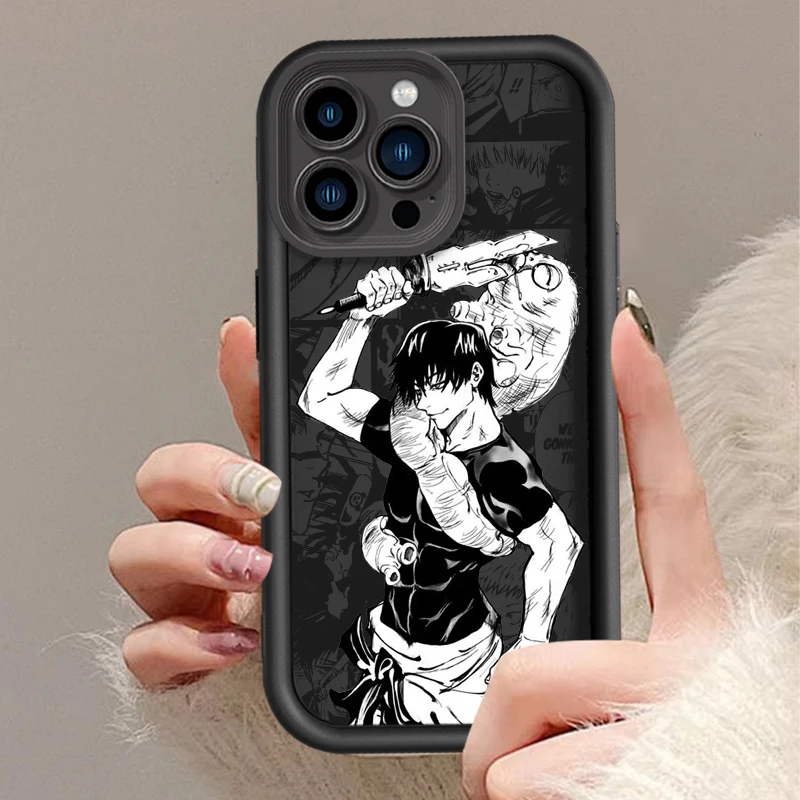 thumbnail image 1 of Toji Jujutsu Kaisen Anime para Apple iPhone 15 14 13 12 11 Mini XS XR X 8 7 Pro Max Plus Pro, escalera de ojo suave a prueba de golpes, 1 of 5