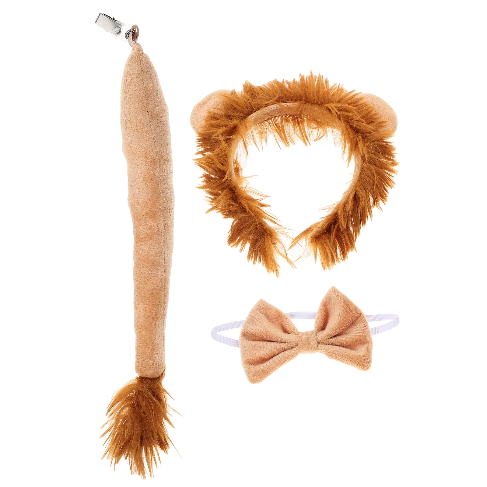 Lion Ears Headband Lion Cosplay Bowtie and Tail Halloween Party Costume Props