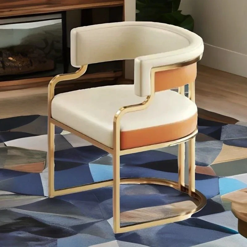 

Modern Armchair Dining Chairs Accent Vanity Bar Stools Kitchen Dining Chairs Ergonomic Leather Sedia Da Pranzo Home Furniture