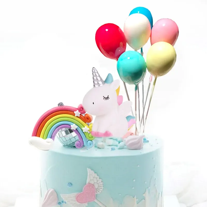 Unicorn Party Cake Topper Cloud Rainbow Cake Flags Decor Kids Birthday Party Cupcake Topper Unicorn Party Supplies
