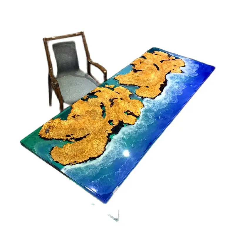 Epoxy Resin Art River Ocean Table Walnut Table Barflower Solid Wood Large  Board Tea Table Log Tea Table Can Be Customized - Dining Tables - AliExpress
