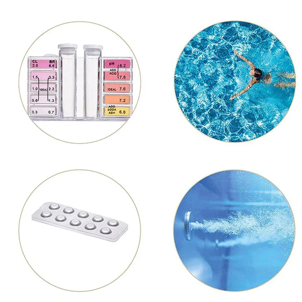 3in1 Pool Water Test Kit PH Testing Water Quality With Box Outdoor Swimming Pool Quality Testing Tool Accessories water quality test kit