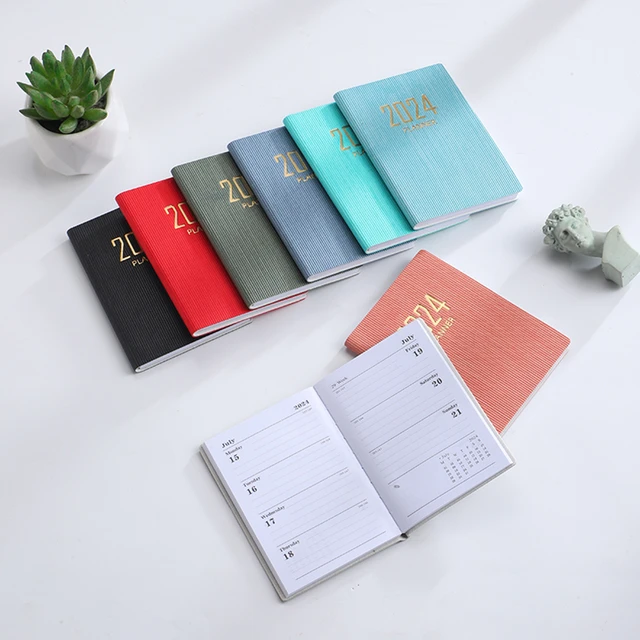 Mini Agenda 2024, planificador de bolsillo, para hacer lista Cuaderno  semanal, diario, accesorios de oficina - AliExpress