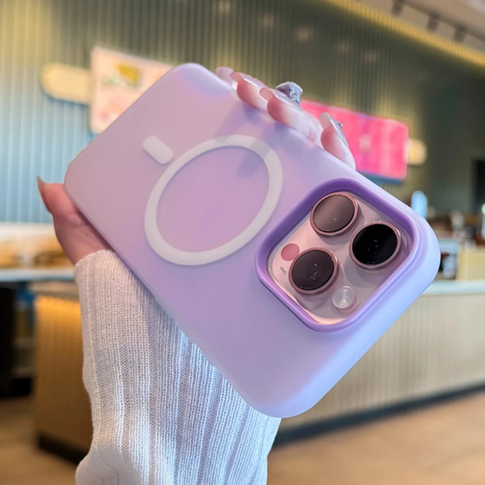 Luxury Matte Candy Color Magnetic Clear 2-in-1 Phone Case Cover
