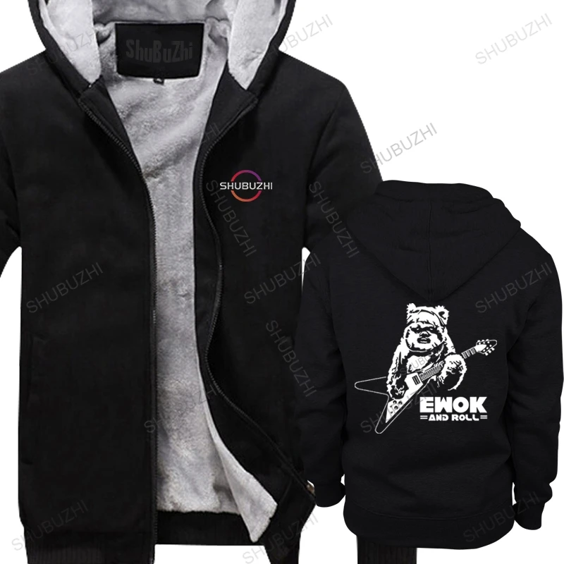 

Mens winter cotton warm jacket loose tops New thick hoodies for men EWOK AND ROLLAVG brand top hooded coat unisex hoody