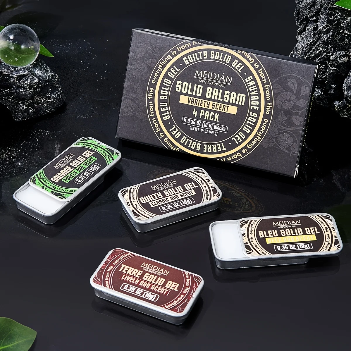 علبة عطر صلبة محمولة للرجال، بلسم صلب منعش وطويل ا...
