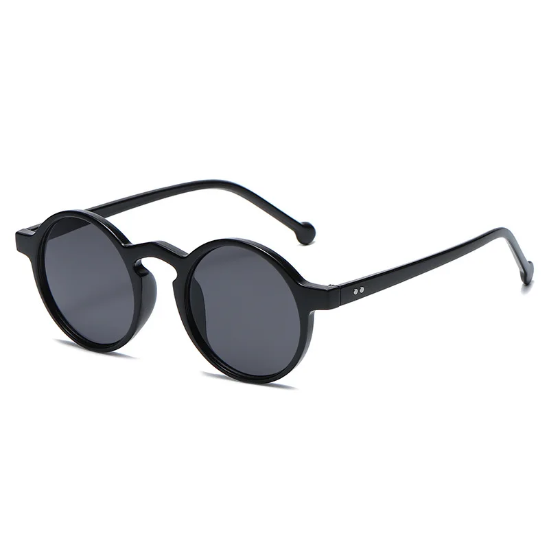 

New Retro Round Sunglasses Women Men Classic Sun Glasses Brand Fashion Shades Small Punk Leopard Dark Green Eyewear UV400 Jelly