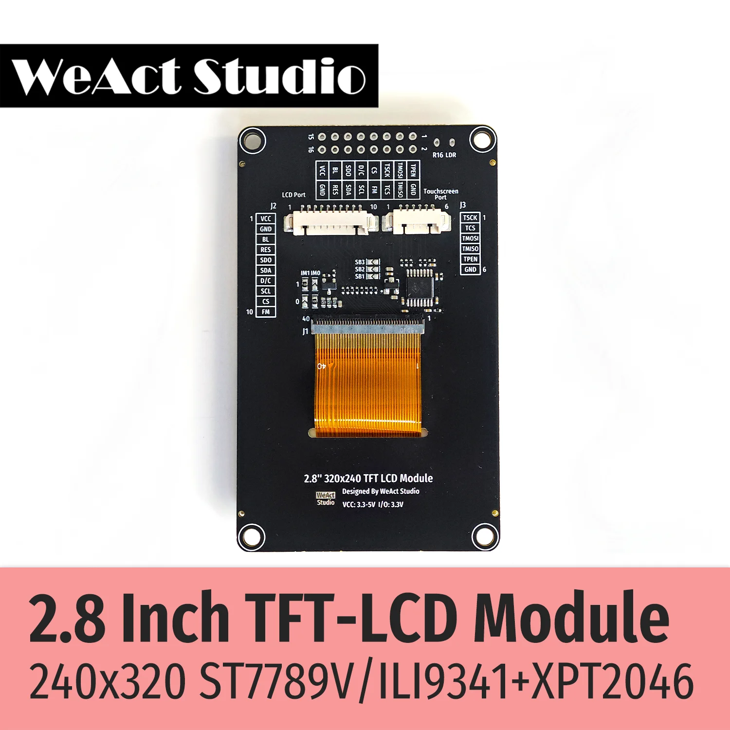 Weact-tela Lcd com Ajuste Automático de Brilho Spi Módulo Tft com Xpt2046 sem Toque 240x320 Ili9341 St7789v 2.8in - Imagem 5