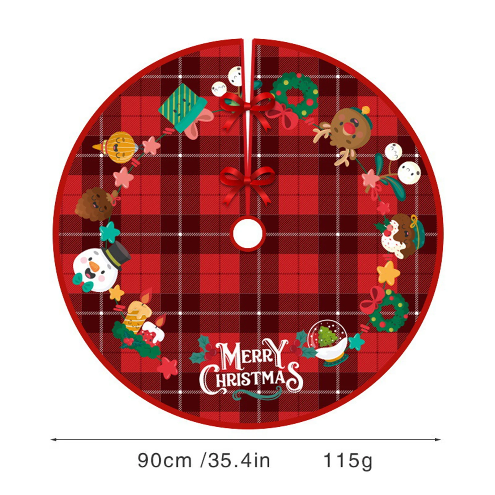 Large Round Christmas Tree Mat Non-Slip Floor Mat Carpet For Living Room Study