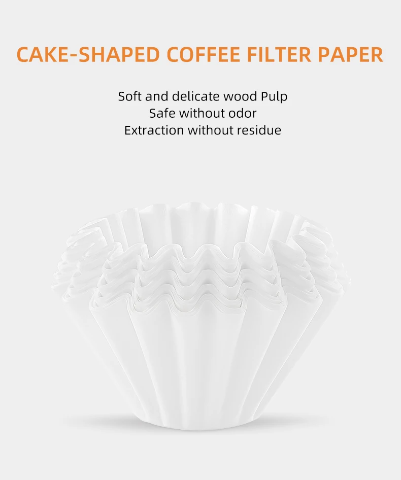 MHW-3BOMBER 50 Sheets of Cake Coffee Filter Paper for 1-4 Cups of Espresso Disposable Casual Home Hand Brewed Coffee Accessories Image 5