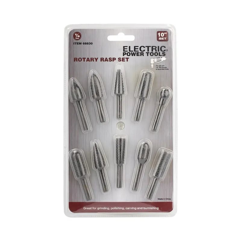 XCAN 1/4'' Shank Rotary Burr Set Grinder Rasp File Carpentry Cutting Tools DIY Drill Bit Set Woodworking Carving Tool 10PCS