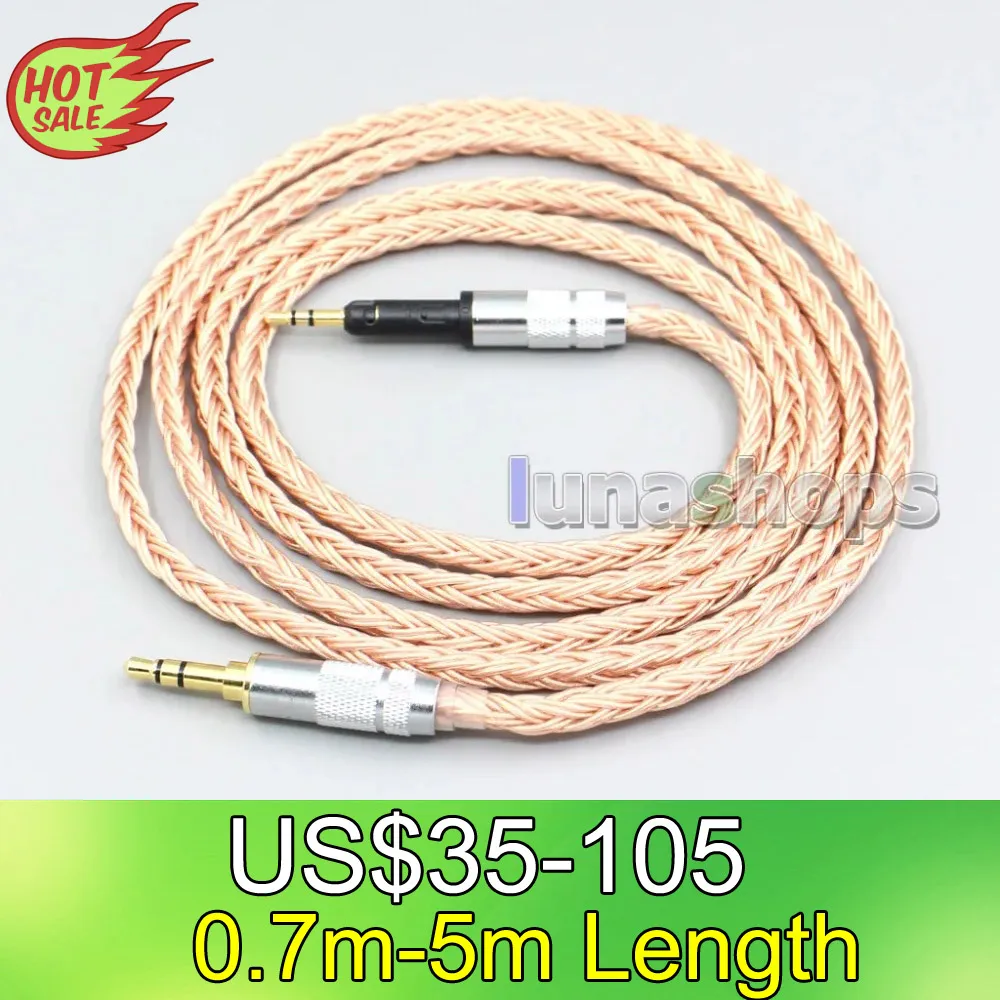 

LN006768 2.5mm 4.4mm XLR 3.5mm 16 Core 99% 7N OCC Earphone Cable For Sennheiser HD6 HD7 HD8 MIX DJ HD595