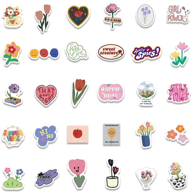 10/25/50pcs Pink Kawaii Y2k Stickers Skateboard Suitcase Graffiti Luggage  Motorcycle DIY For Girls Sticker