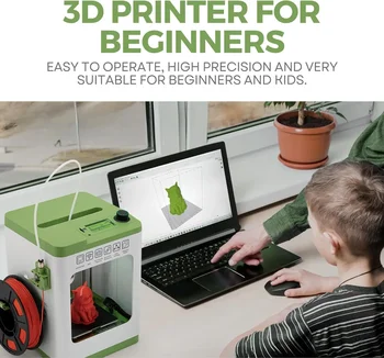 Fully Assembled Mini 3D Printer for Kids and Beginners - Complete Starter Kit with Auto Leveling 3D Printing Machine 4