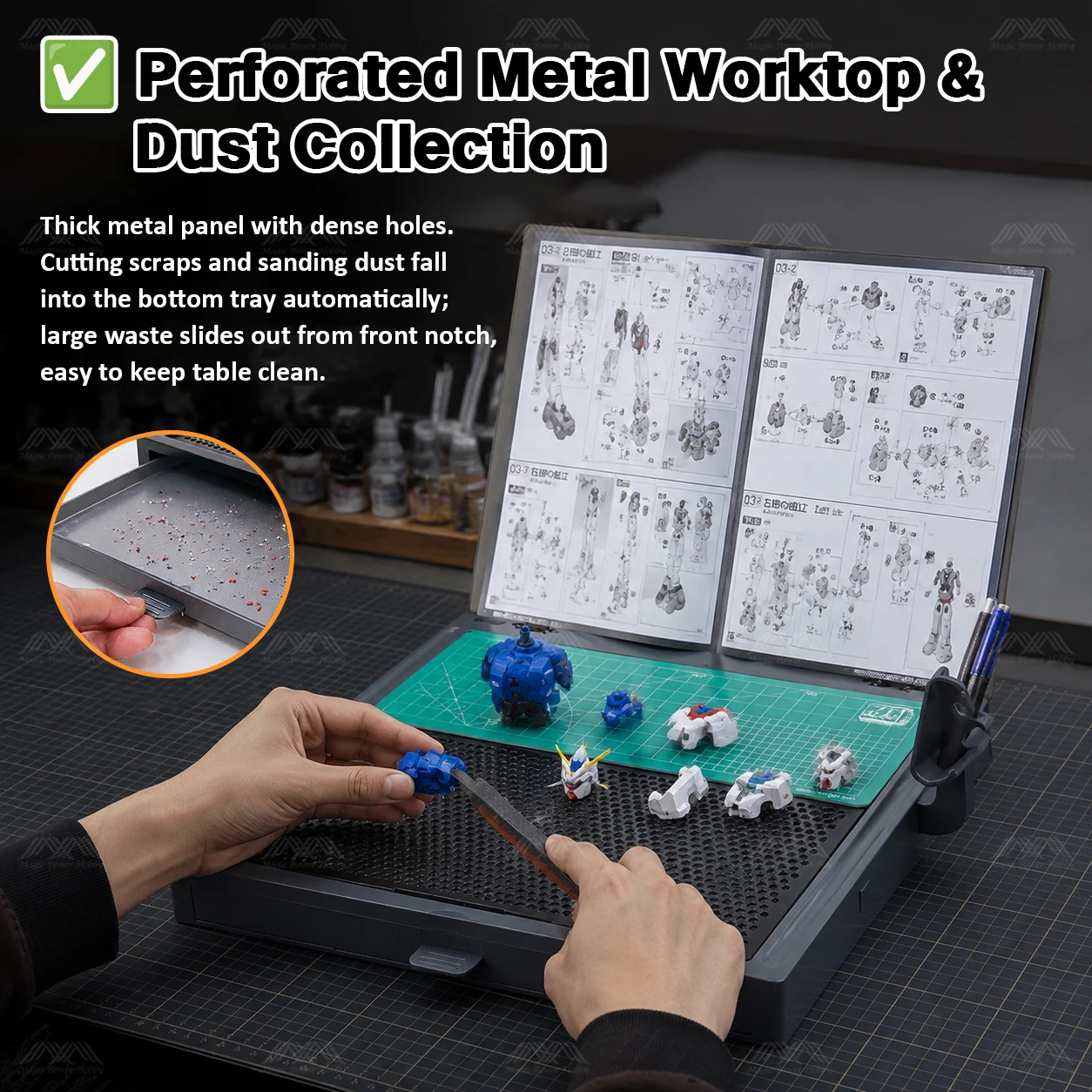 plamokojo pmkj018 workstation ver.2.0 basic hobby tool with cutting mat nipper stand for assembly model building workbench 2 PLAMOKOJO PMKJ018 Workstation Ver.2.0 Basic Hobby Tool with Cutting Mat Nipper Stand for Assembly Model Building Workbench 2