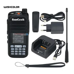 HamGeek HGA37 70-900MHz Walkie Talkie Handheld Transceiver AM FM UHF VHF Radio w/ Color LCD Black радиостанции рация 무전기 라디오