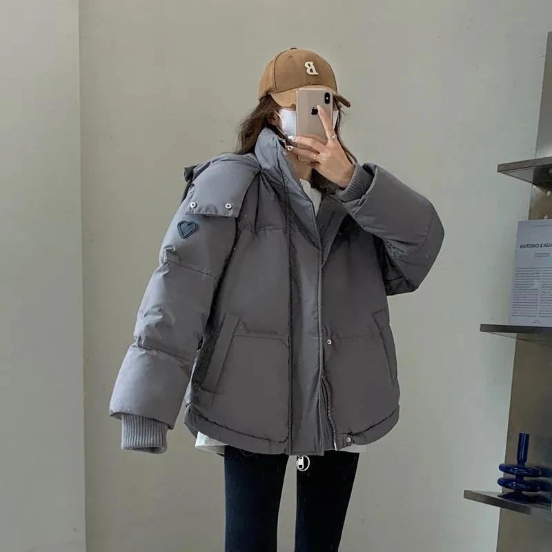 Piumino Allentato Nero Donna Jaqueta Femina Inno Promo 2023 Inverno Con Cappuccio Spessa Calda Parka Cappotto Grigio Femminile Abrigo Mujer