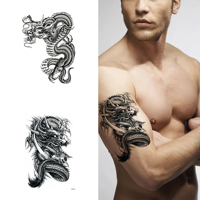 3pcs 22 New Flower Arm Dragon Tattoo Stickers Lasting Environmental Protection Temporary Tattoo Fake Tattoo For Woman Man Temporary Tattoos Aliexpress