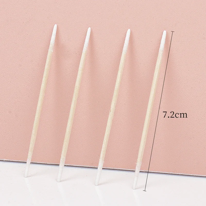 Disposable Ultra-small Cotton Swab Brush Lint Free Micro Wood Makeup Brushes Eyelash Extension Glue Removing Tools 100/300Pcs