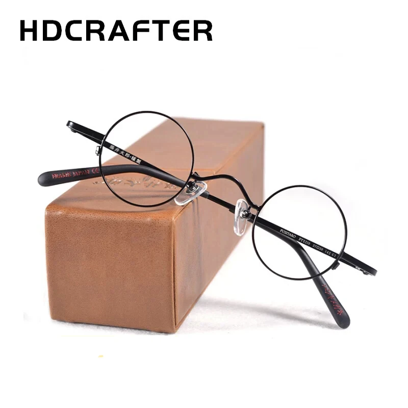 HDCRAFTERRetroTitaniumAlloyRoundEyewearFrameHighQualityMen