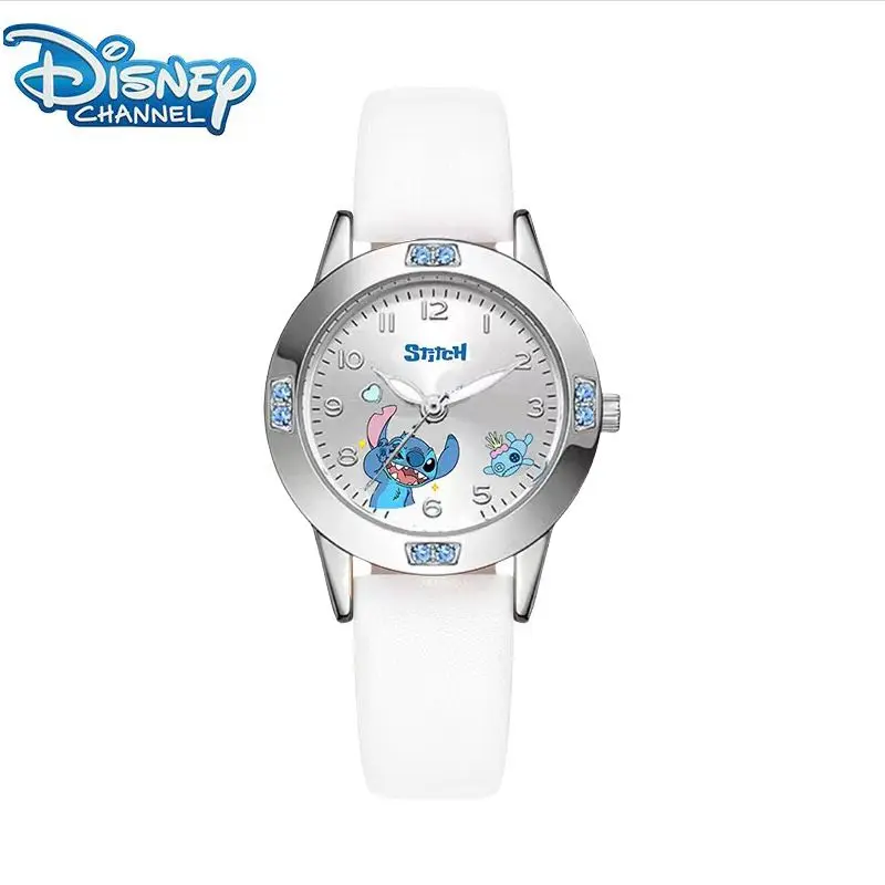 Disney Stitch Children's Watches Cartoon Dial with diamond Analog Quartz Watch PU strap Watches Boys Girls toys Birthday gifts 3