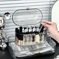 20 Slots Lipstick Holder Display Case With Lid Lipstick Organizer Storage with Dust Lid Clear Acrylic Cosmetic Makeup Organizers 1