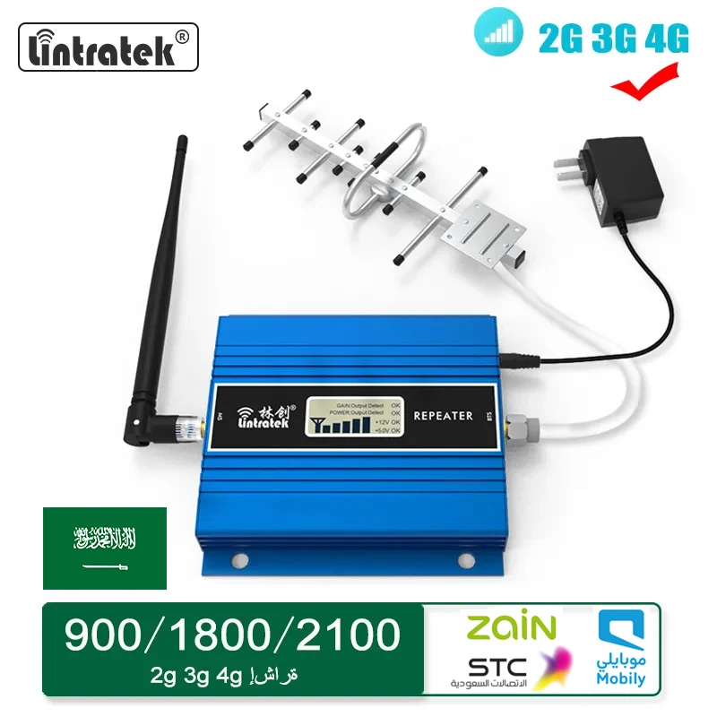 Lintratek 2G 3G 4G مشه نت GSM 900 LTE DCS 1800 WCDMA 2100MHz комплект ретранслятора مال ال