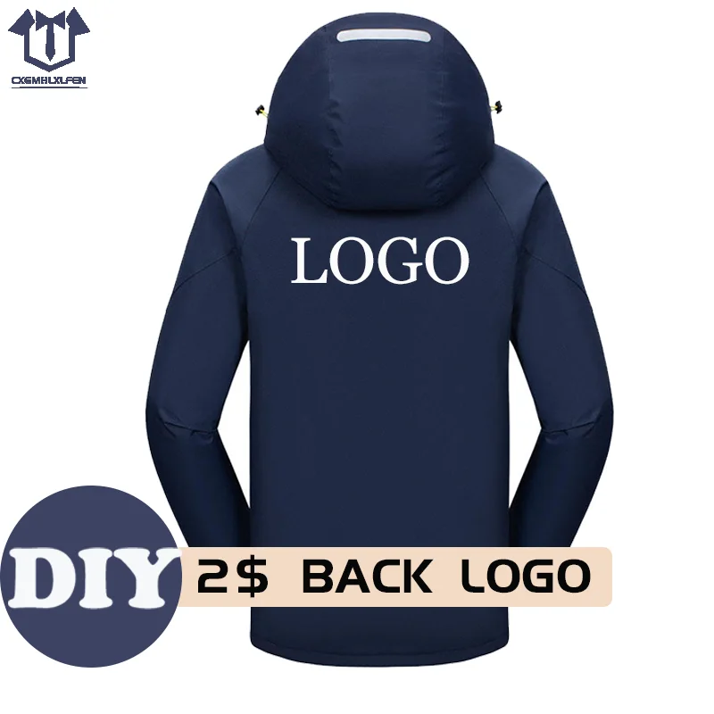 2022 New Outdoor Mountaineering Sports Thick Jacket  Men's Fashion Patchwork Waterproof Fabric Zipper Pocket Hat 3