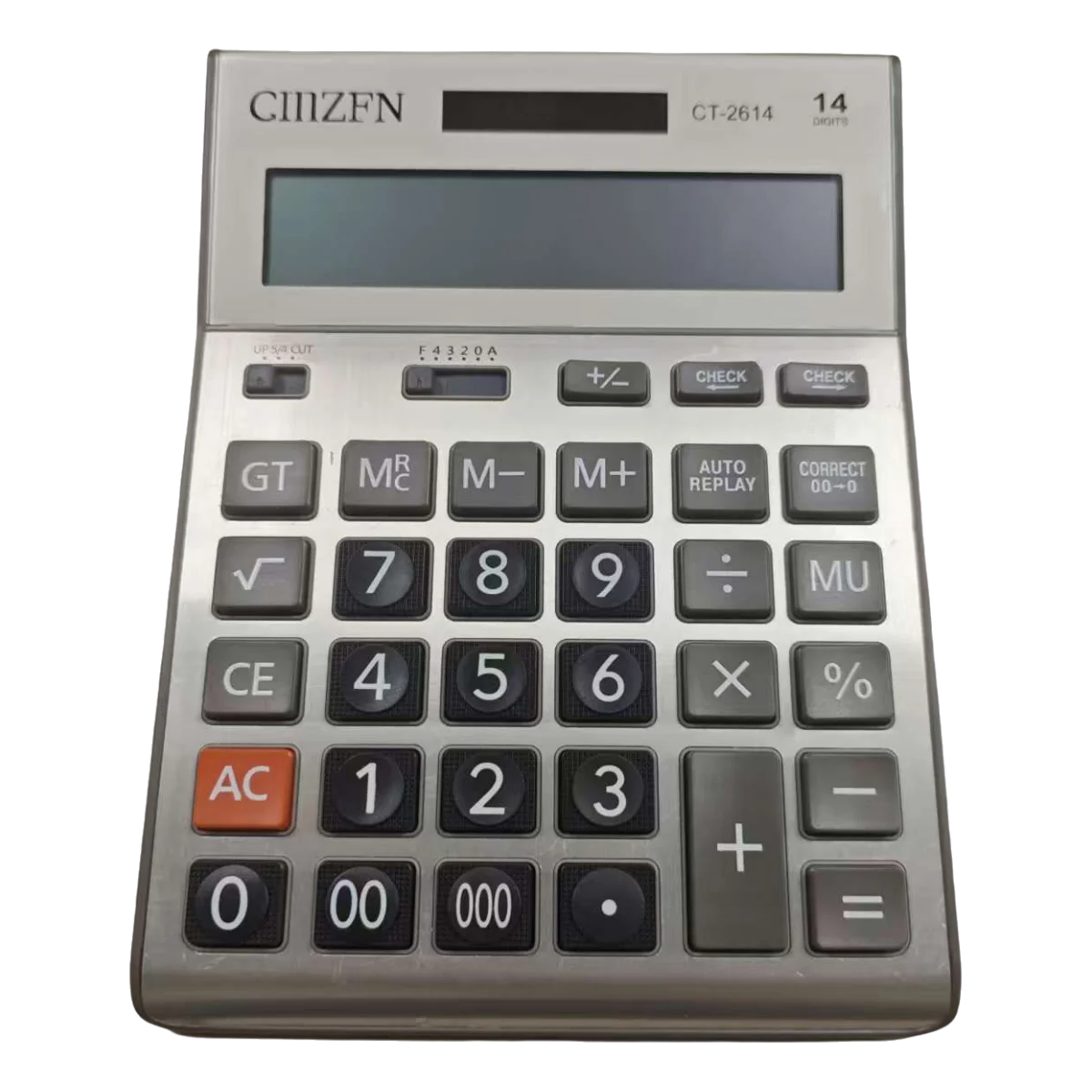 14-Digit Solar-Powered Desktop Calculator with Adjustable Stand and Large Display