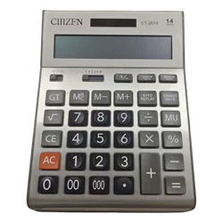 14 - Digit Solar - Powered Desktop Calculator with Adjustable Stand and Large Display (Ct - 2614Hui)