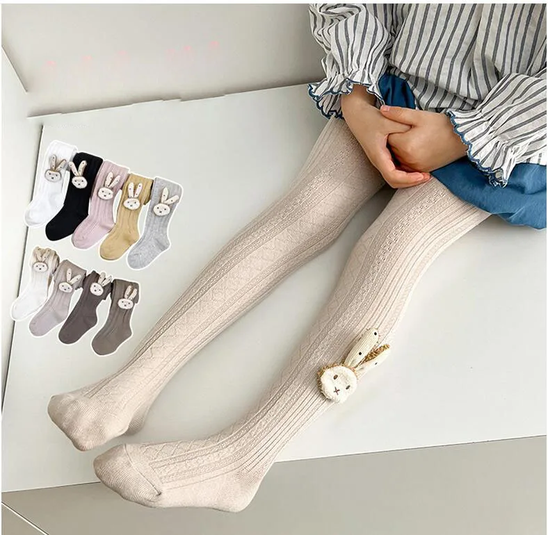 여아용 따뜻한 코튼 스타킹, 귀여운 토끼 팬티 스타킹, 부드러운 용수철 여아 팬티 스타킹, 어린이 스타킹, 0-8 세