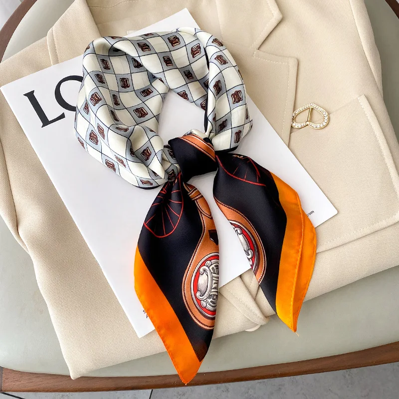 Tanio Wiosna luksusowa marka szal 70X70cm mały kwadratowy szalik kobiety