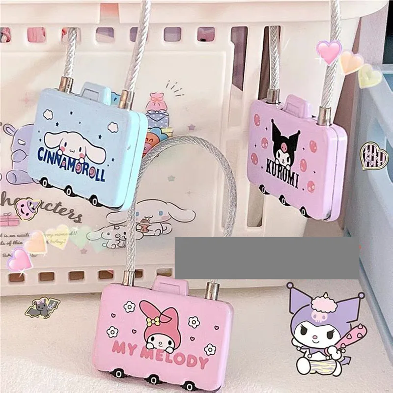 

Kawaii Kuromi My Melody Cinnamoroll Password Lock Sanrioed Cartoon Cute Portable Originality Safe Trunk Cabinet Password Lock