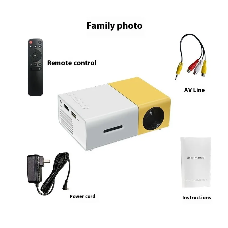 Bright 3000+ Lumen HD Mini Projector-Portable 3D-Ready, Multi-device Compatible Remote Portable Projector Cinema