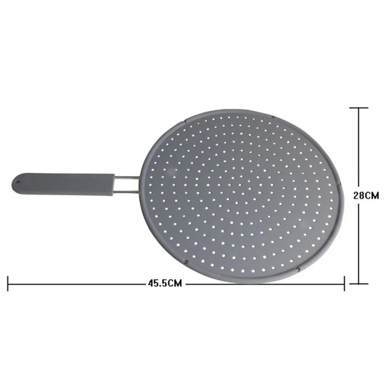 1Pc Silicone Splatter Screen with Handle M/L Heat-resisting Oil Lid Frying Pan Cover Splash Proof Guard Kitchen Gadgets Tools