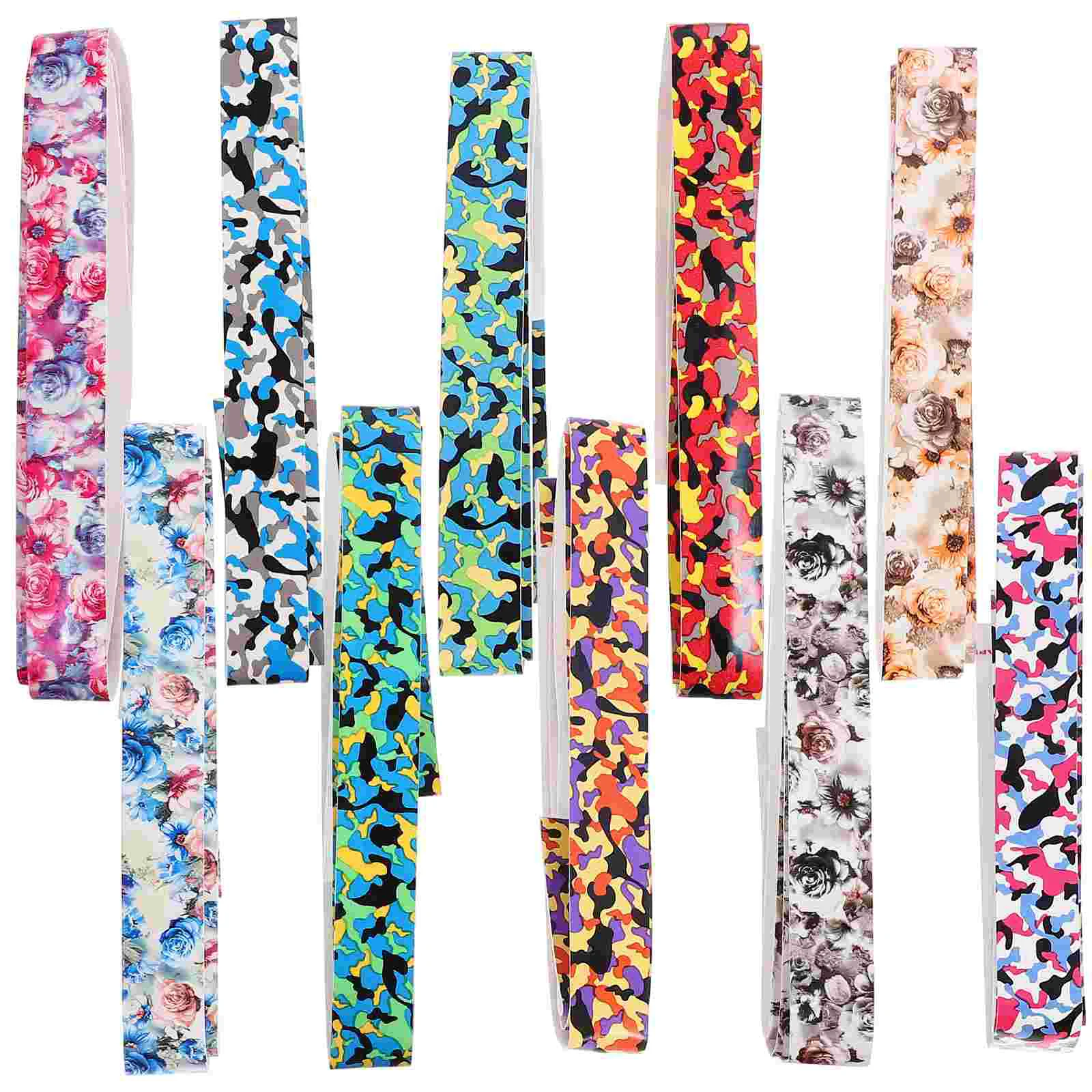 

5 Pcs Badminton Racket Sweatband Camo Duct Tape Racquet Handle Pu Wrapping Belt