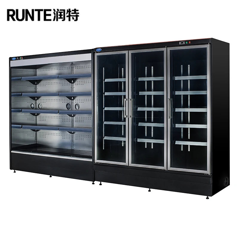 Beverage Refrigerator Refrigerated Supermarket Display Cabinet custom custom supermarket beverage pos fluted paper showcase display rocks beer drinks up cardboard floor display shelves stan