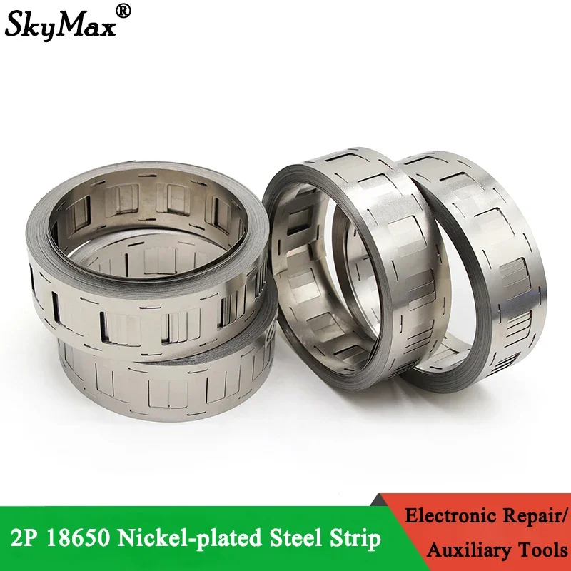 1 Roll 10M  Nickel Plated Steel Strip 2P 0.15x25.5mm 2P 0.15x27mm  For 18650 Lithium Battery Pack Welding Tape Belt