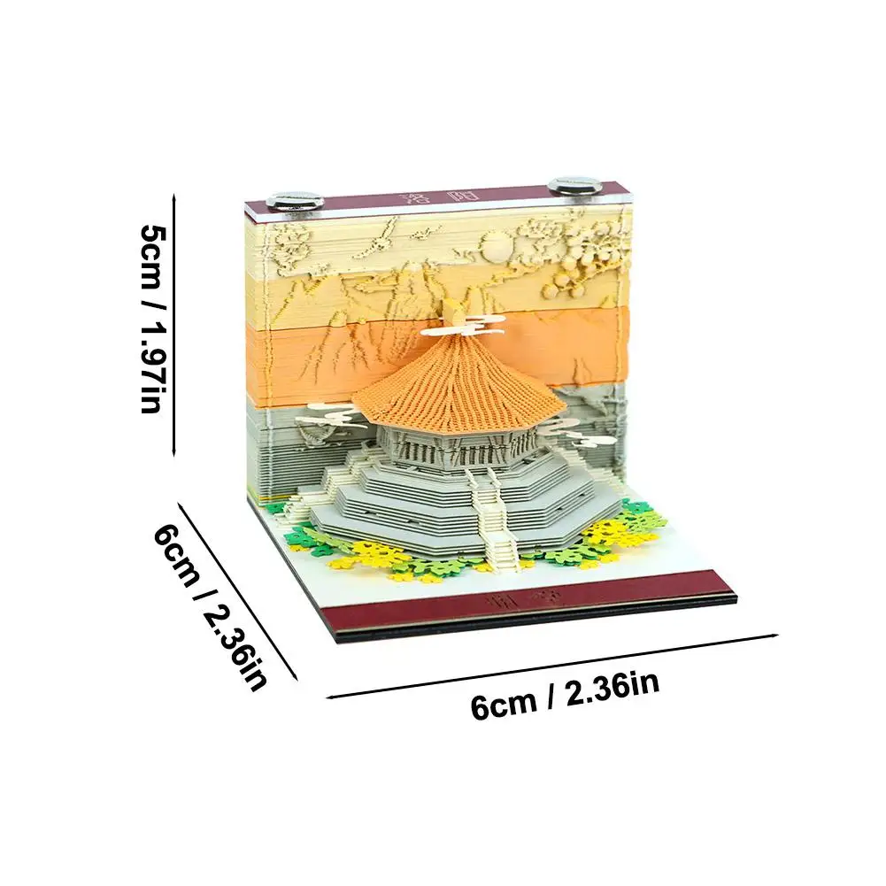 3D Memo Pad Alte Architektur Papier Carving Kunst Notizblock Mit Stift Halter 3D Nicht-stick Haftnotiz DIY Papier Notizen – Detail 21